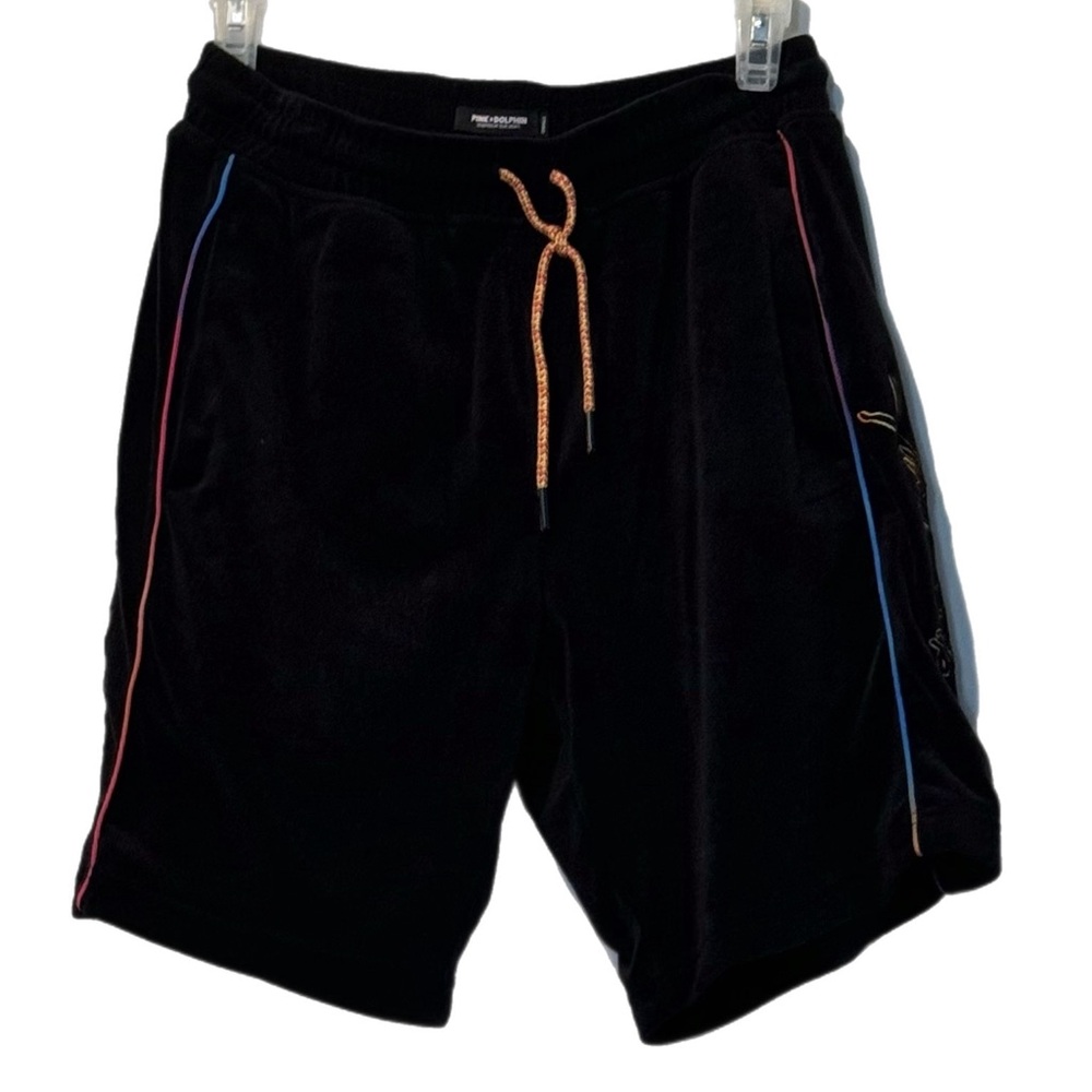 Pink Dolphin (FB) Men’s Cool Out Velour Shorts Sz S Black Beach Summer EUC